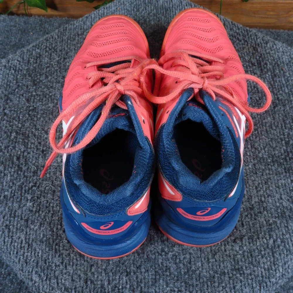 Asics Gel-Resolution 7 Women Tennis Shoe Size 7 Performance Court Pink Blue